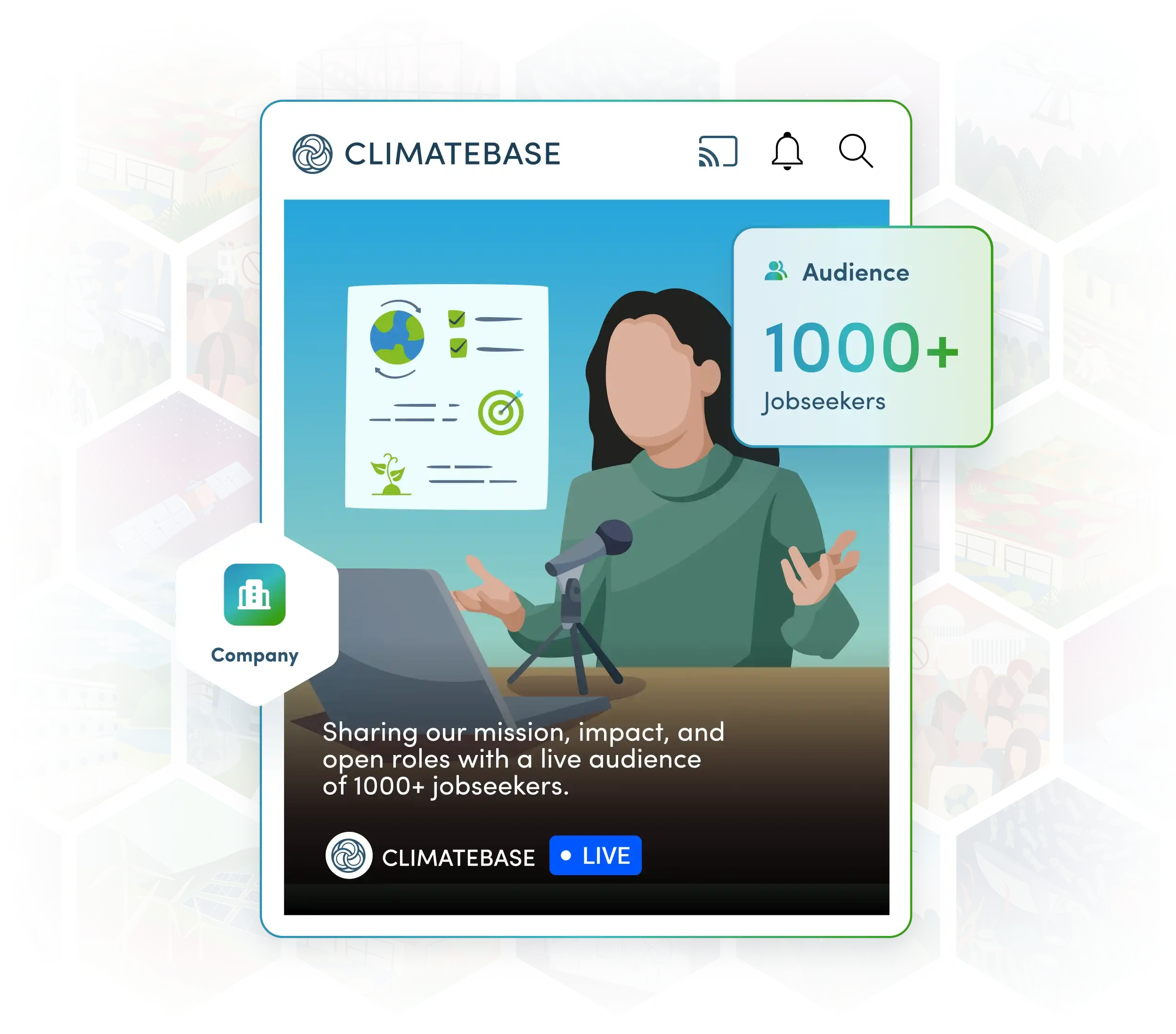 Climatebase LIVE hiring events Graphic