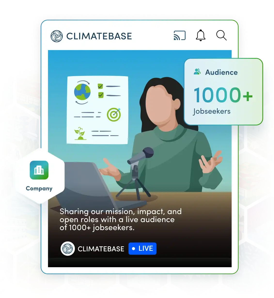 Climatebase LIVE hiring events Graphic