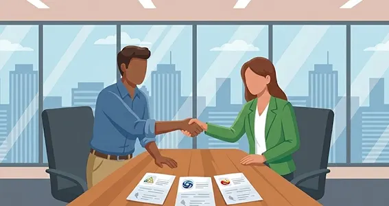 Jobs illustration showing a hand pressing a green FIND JOBS keyboard key with climate-related icons